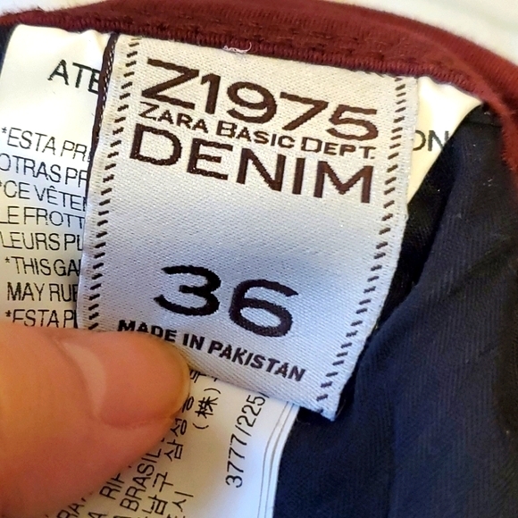 Zara Burgandy Skinny Jeggings W/ Rose Gold Details - Picture 4 of 8